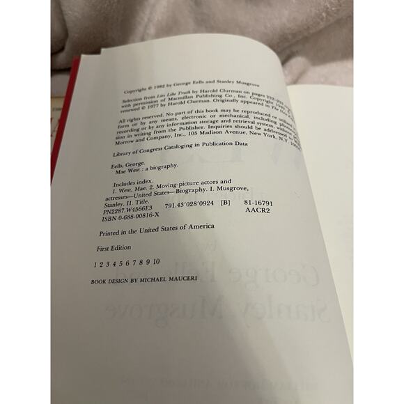 Mae West A Biography By George Eells Hardcover First Edition HCDJ Vintage - Picture 10 of 12